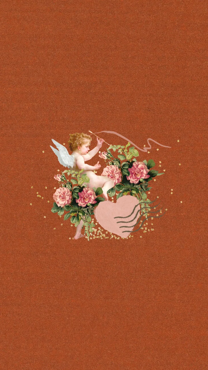 Editable cupid pink iPhone wallpaper