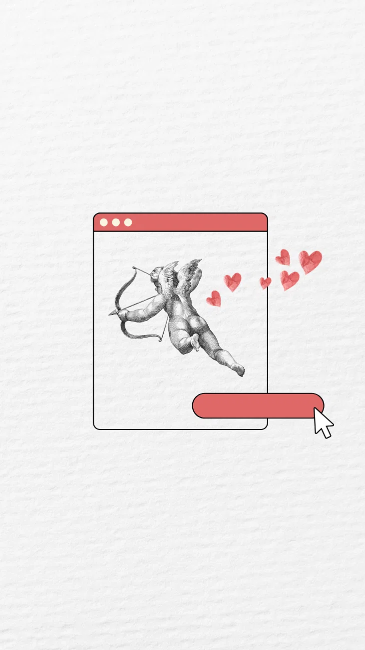 Valentine's Day cupid phone wallpaper