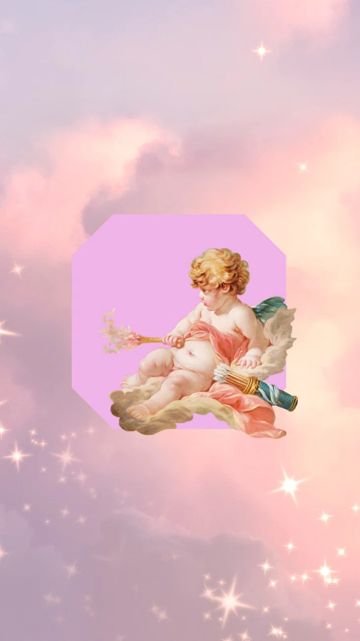 Aesthetic cupid background. Remixed
