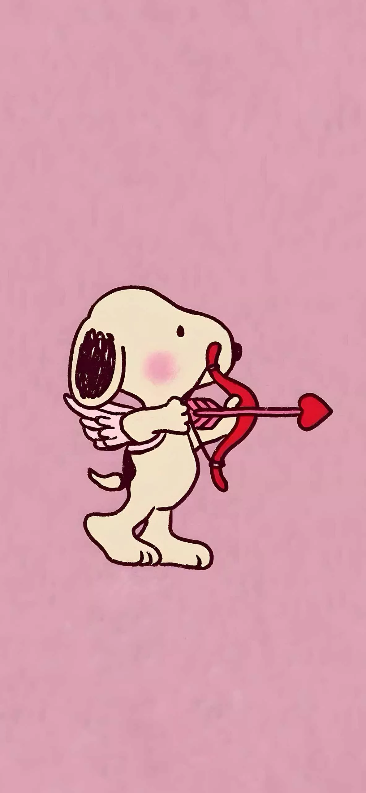 Snoopy Cupid Pink Wallpaper