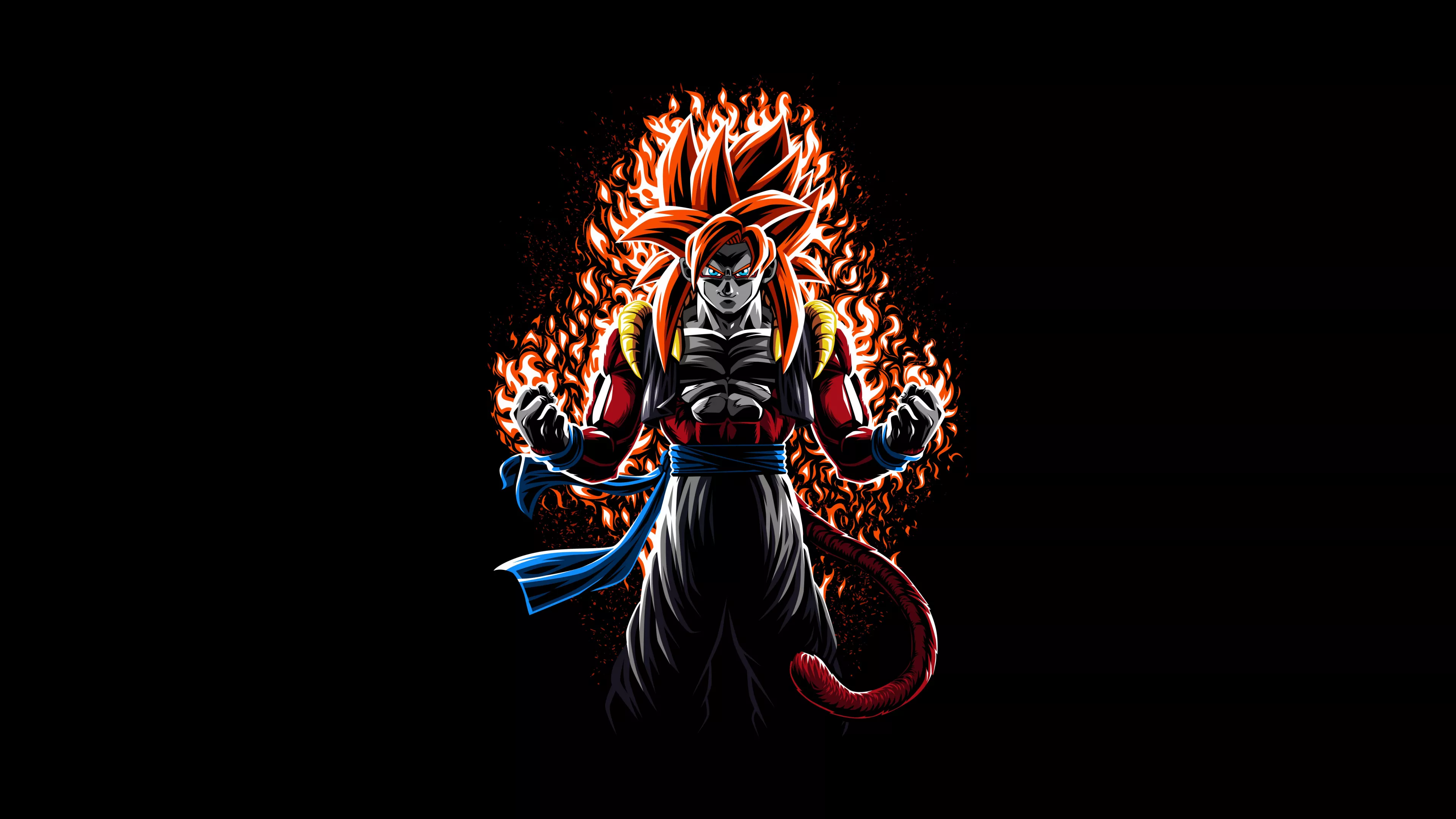 Goku Wallpaper 4K, Super Saiyan 4 Fusion
