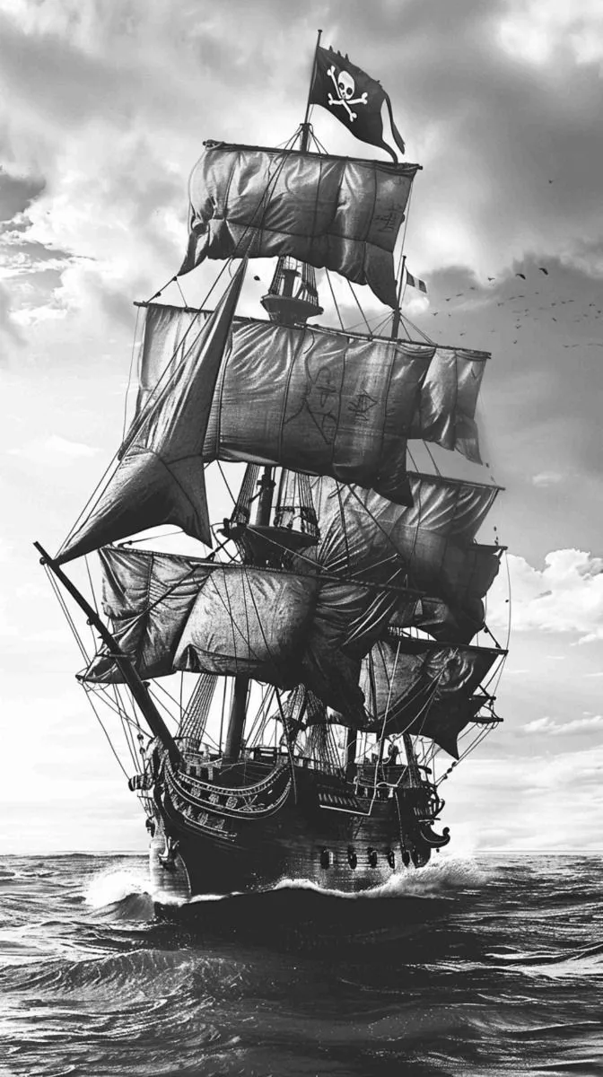 Boat Line Art 4K HD Wallpaper. Ghost ship art, Old sailing ships, Sailing art