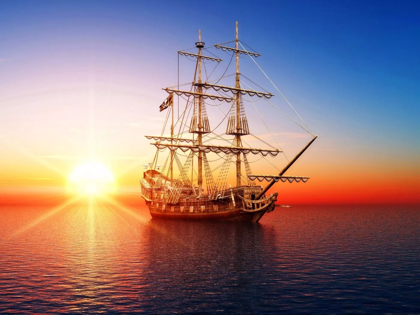 sea at sunset Desktop wallpaper 1400x1050