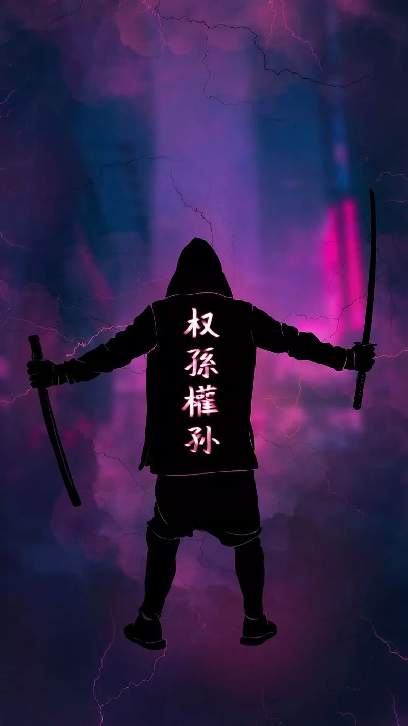 Samurai v samurai, sword, black, dark, pu, HD phone wallpaper
