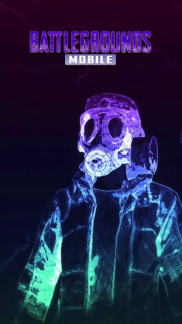 Pubg 3D Live HD Neon Gas Mask Wallpaper