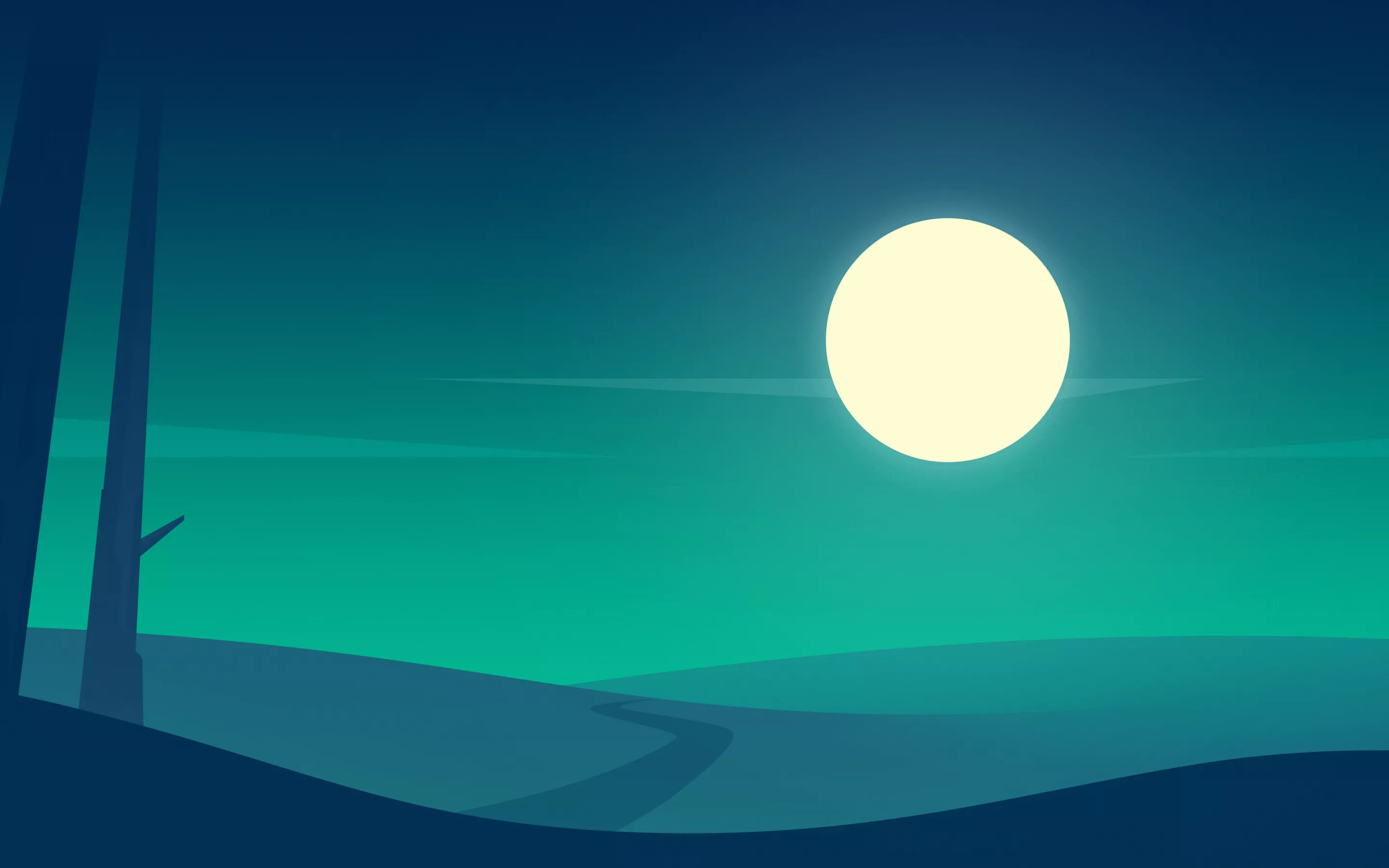 Full moon Wallpaper 4K, Minimalist