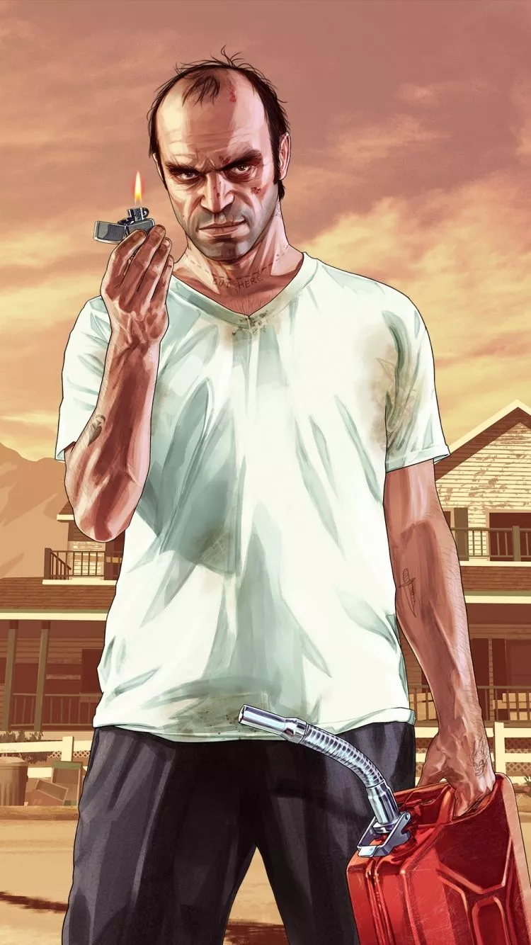 GTA V iPhone Wallpaper: Trevor with Gas