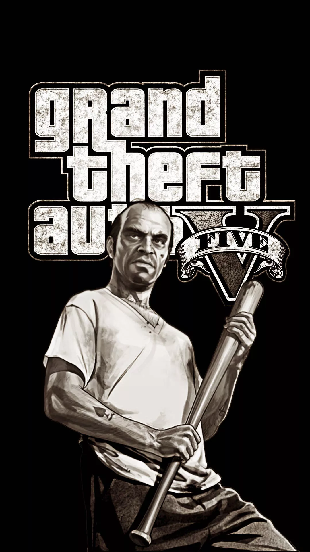 Gta iPhone Monochrome Trevor Wallpaper