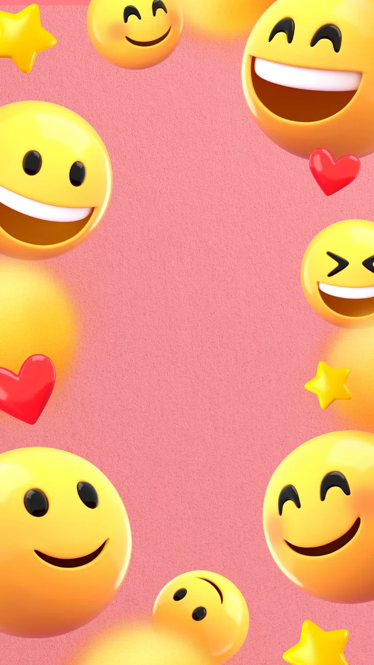 Pink emoticons frame iPhone wallpaper
