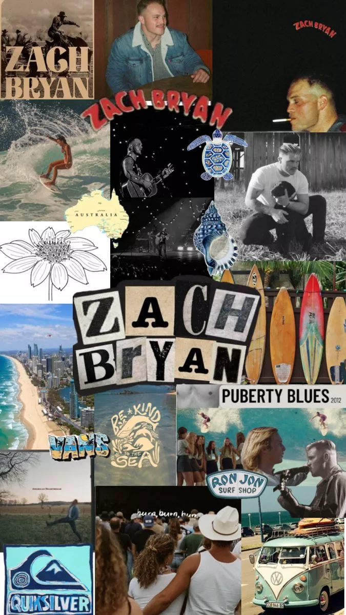 Zach Bryan coastal country wallpaper