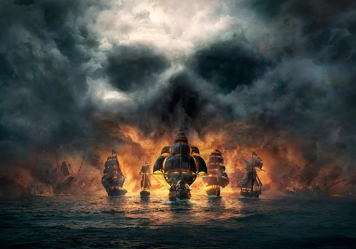 Pirate Ships Woven Self Adhesive