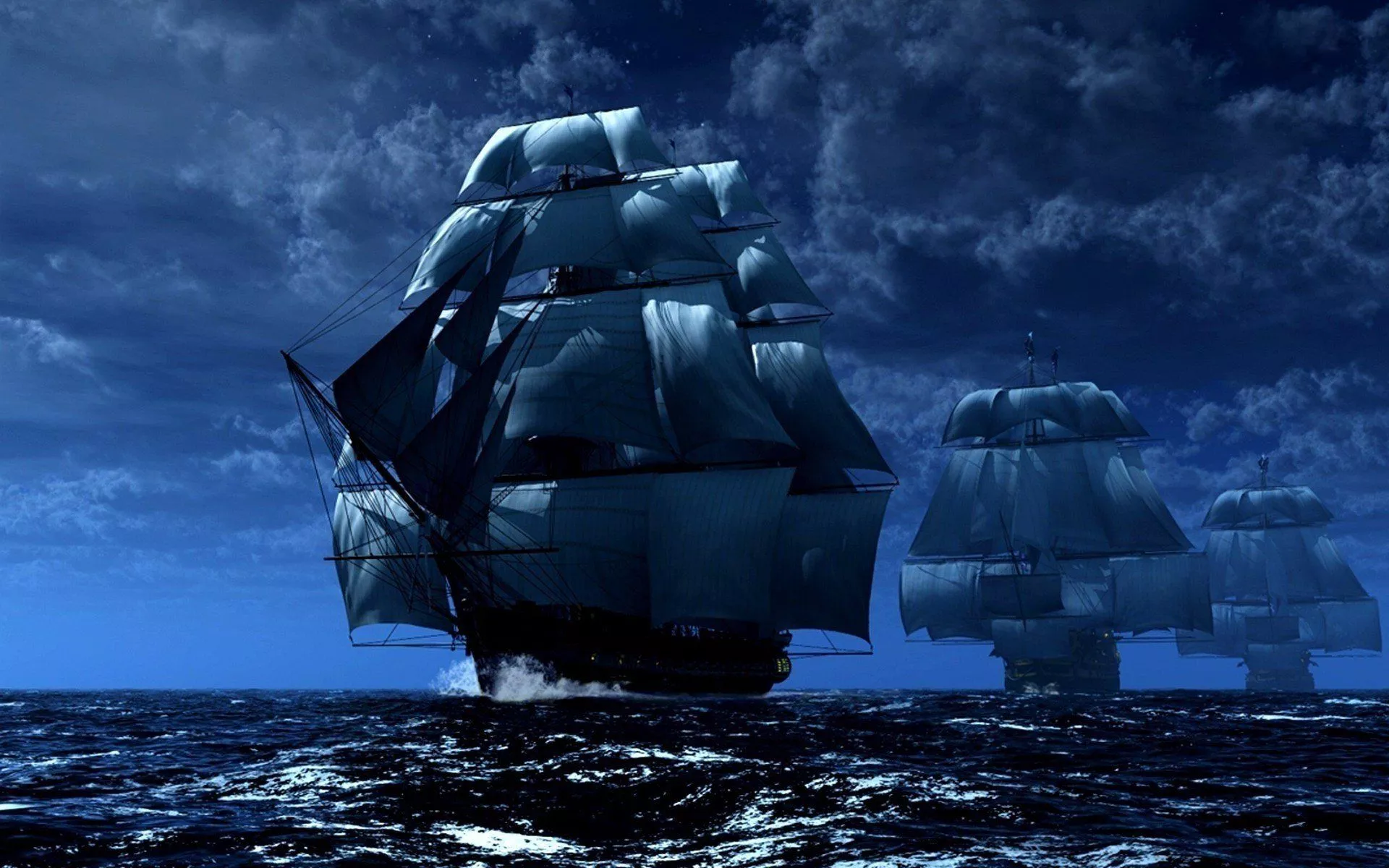 HD Wallpaper: Pirate Fantasy Ships