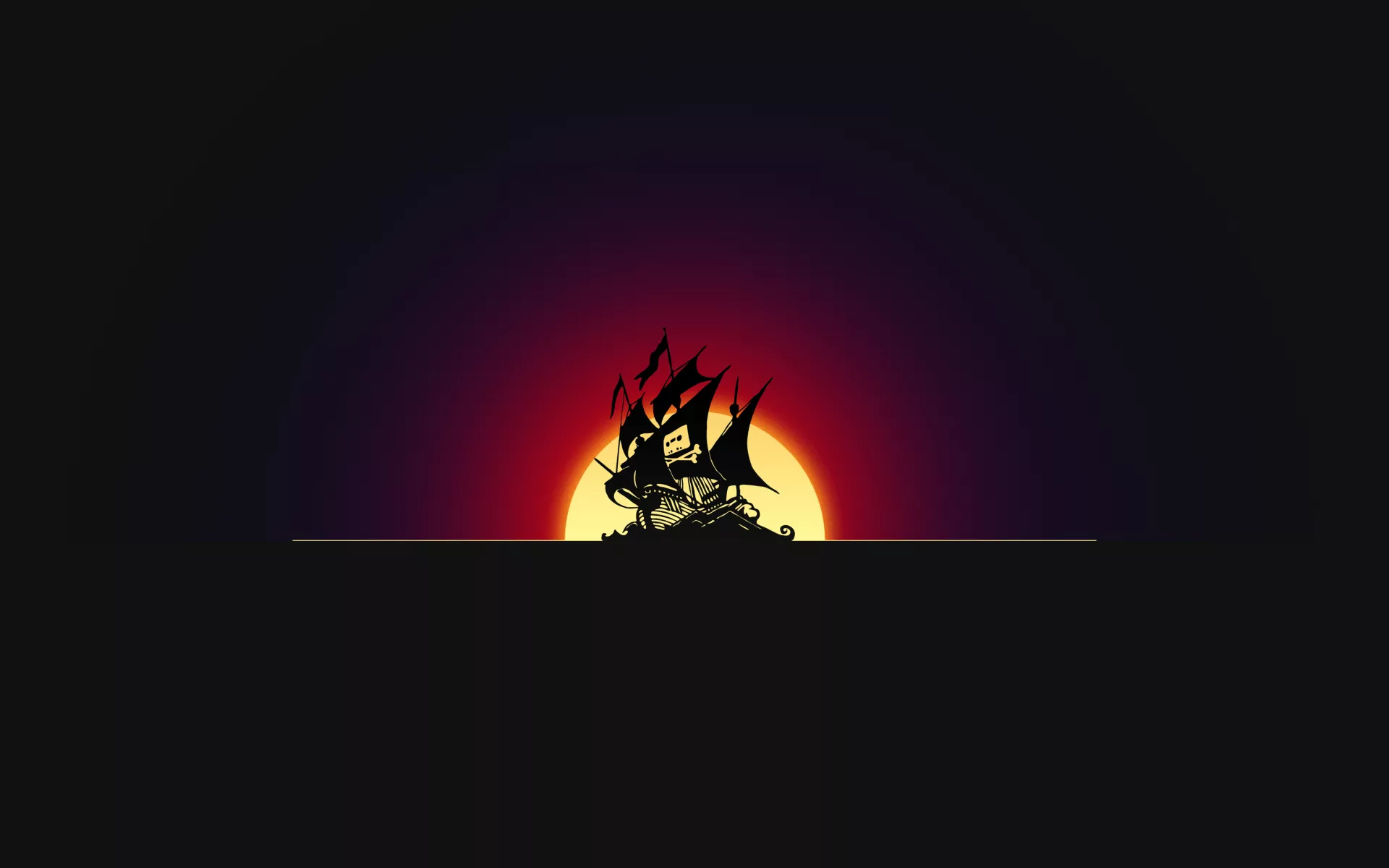 Pirate ship Wallpaper 4K, Silhouette
