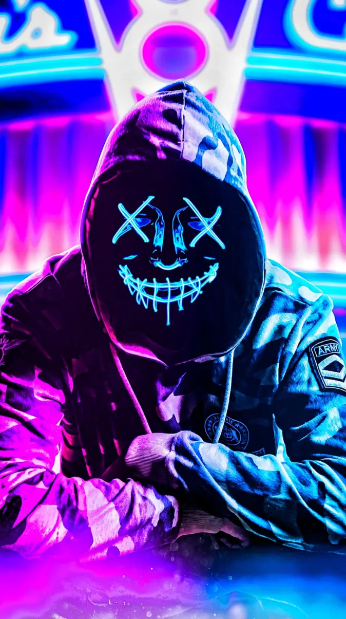 Neon mask wallpaper