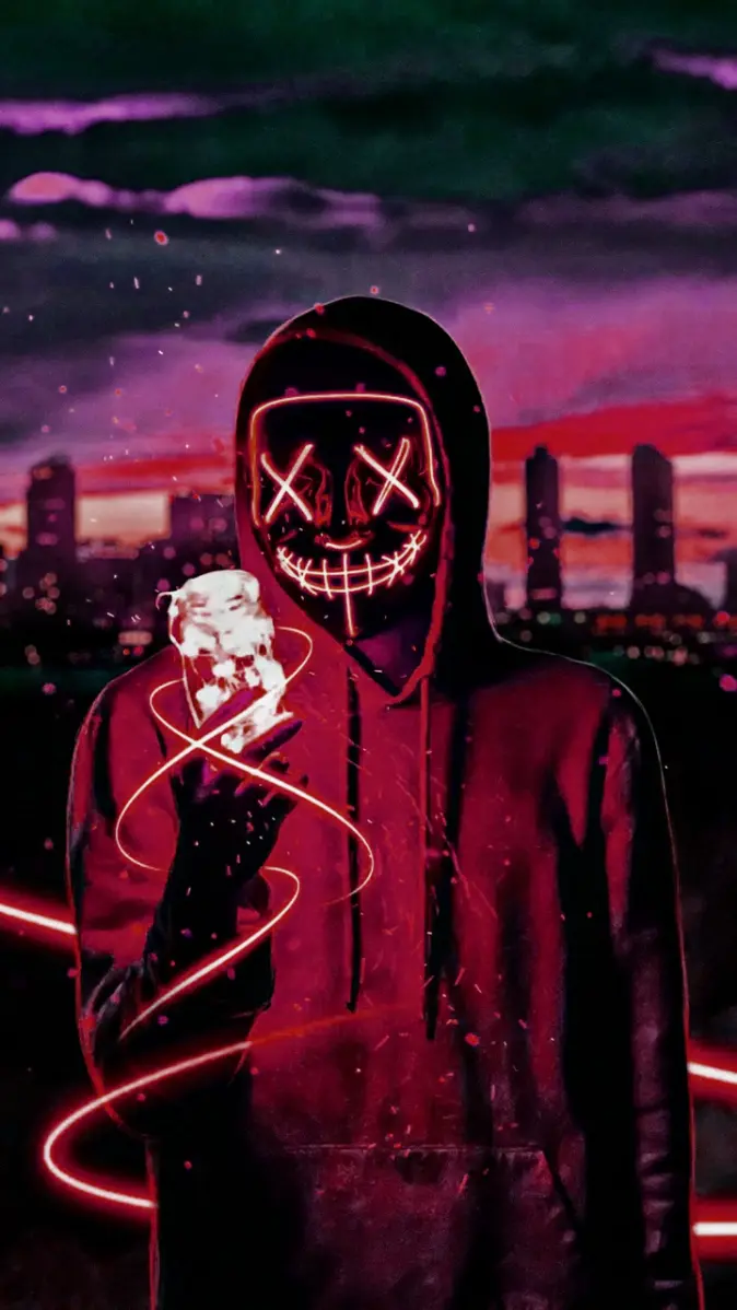 Neon mask wallpaper