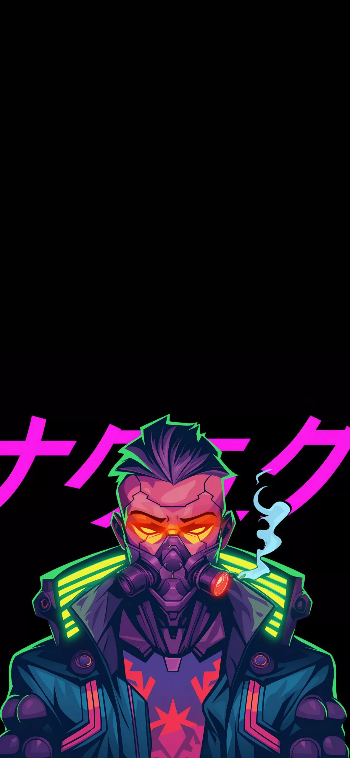 Neon Mask Cyberpunk Wallpaper