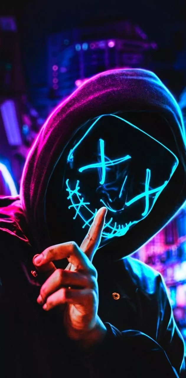 Neon mask wallpaper