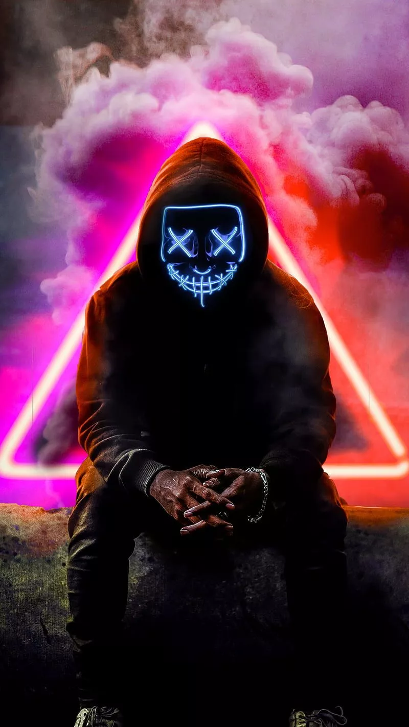 NEON MASK, neon, SHERIF, art, cloud