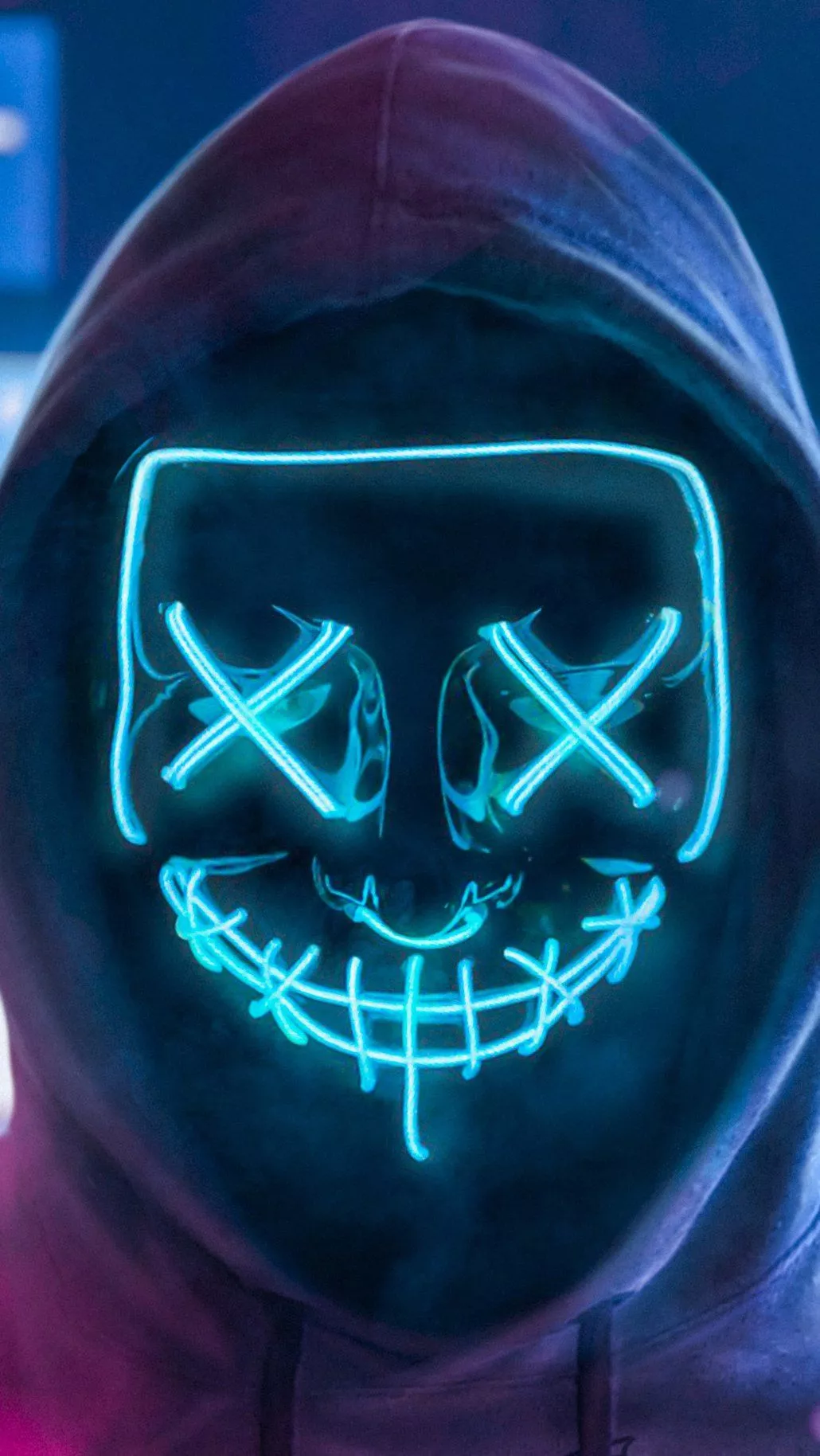 Neon mask and smoke Wallpaper
