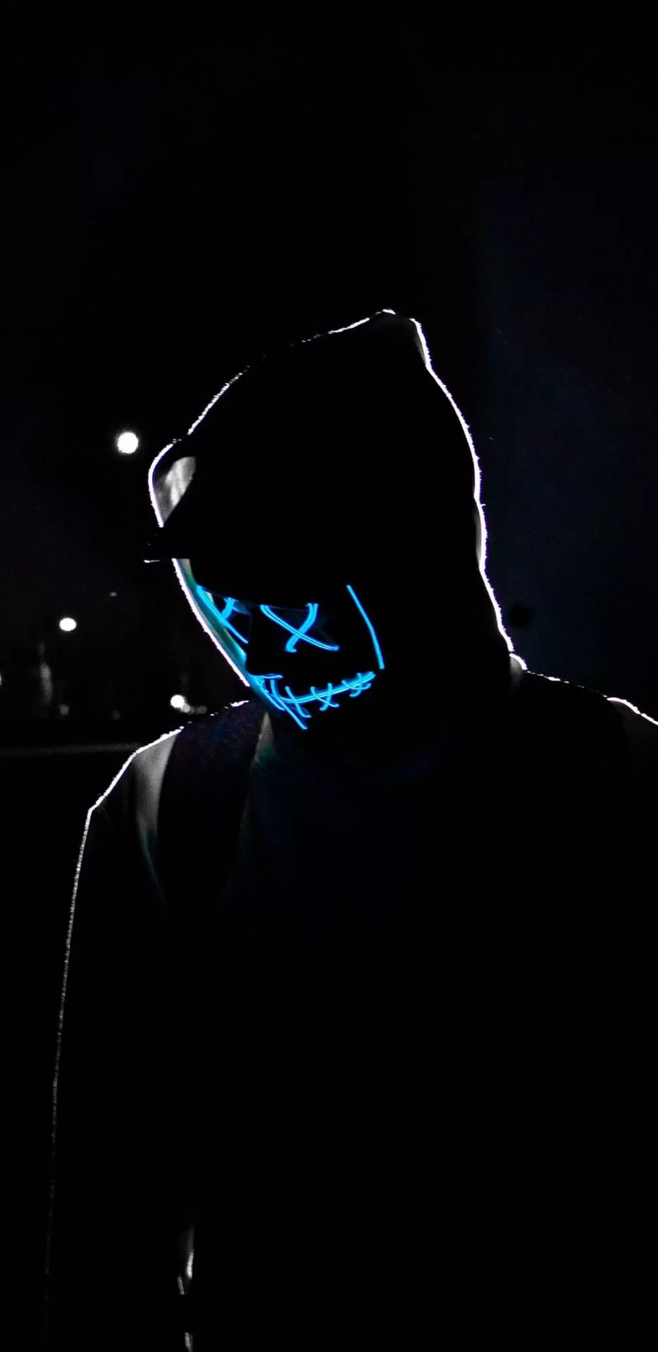 Download free Neon Blue Hacker Mask