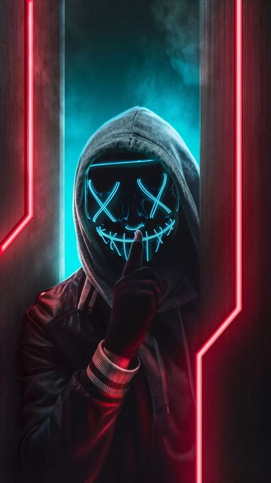 neon mask man wallpaper Mobile Walls