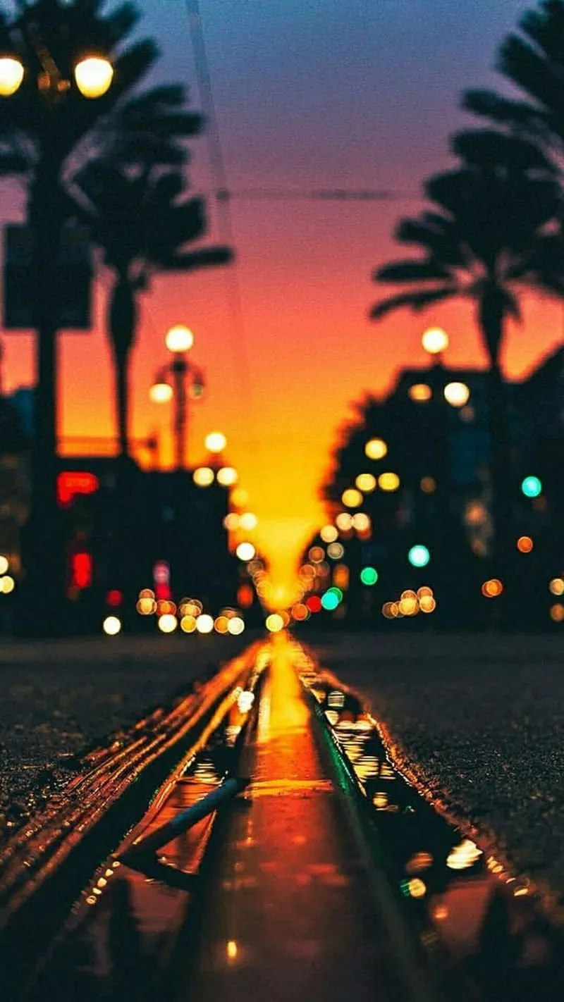 City Lights, depth, street, HD phone wallpaper