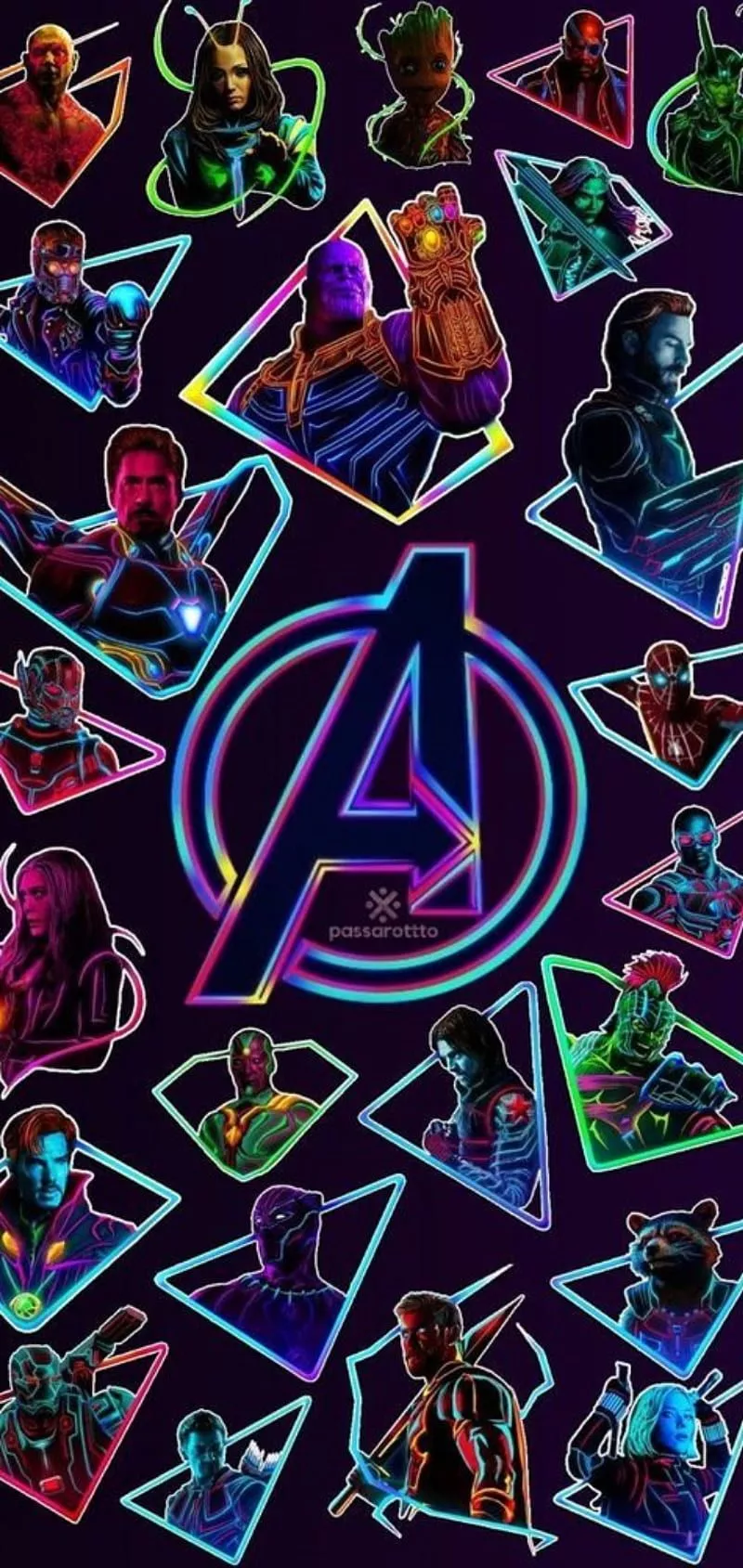 HD avengers neon wallpaper