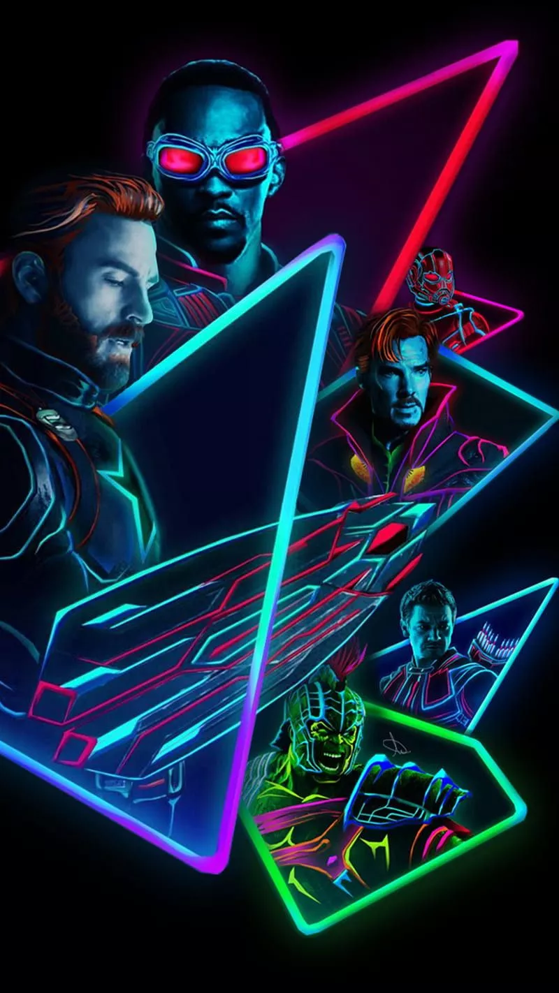 HD avengers neon wallpaper