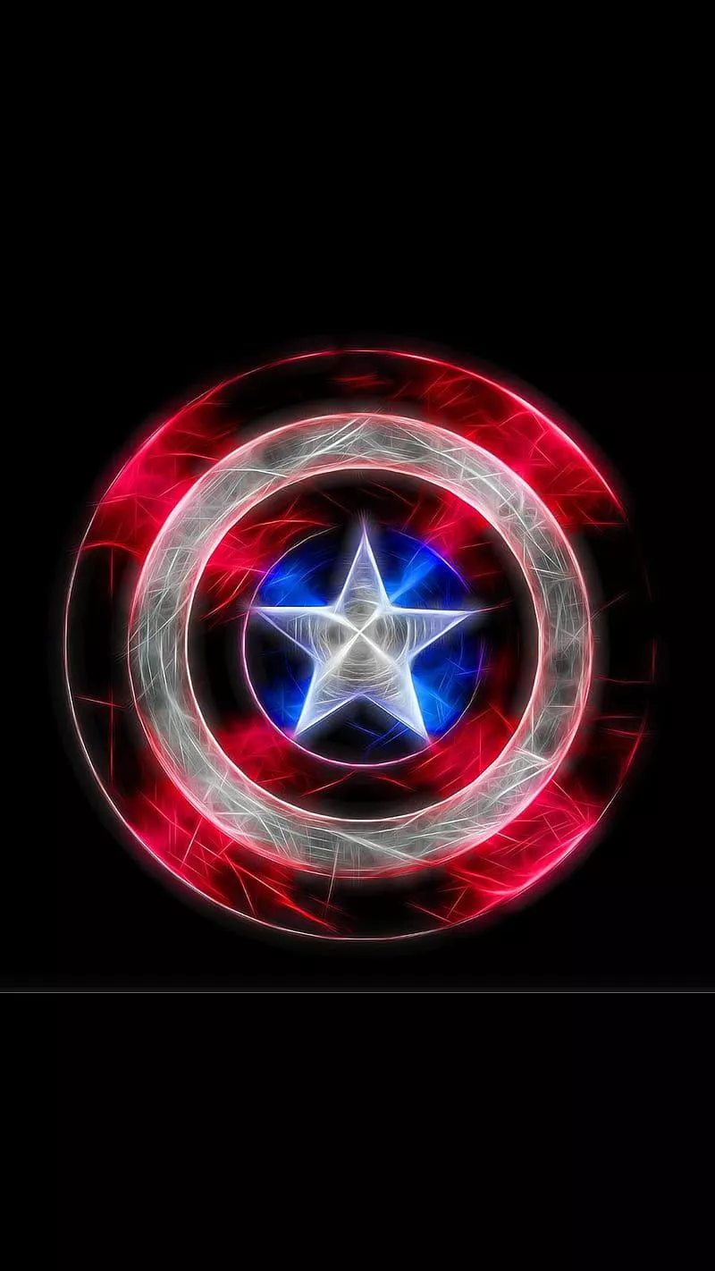 Captain America, neon, shield, HD phone
