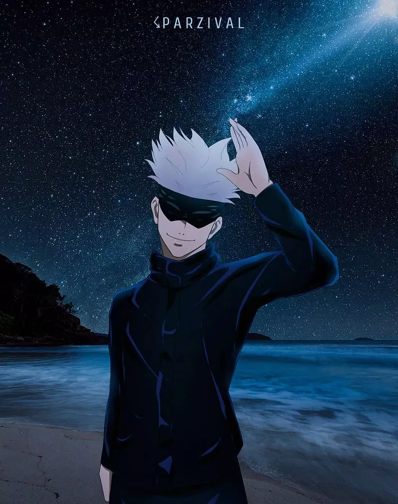 Gojo Satoru, jujutso, blue, satoru gojo, jujutsu kaisen, anime, itadori, HD phone wallpaper