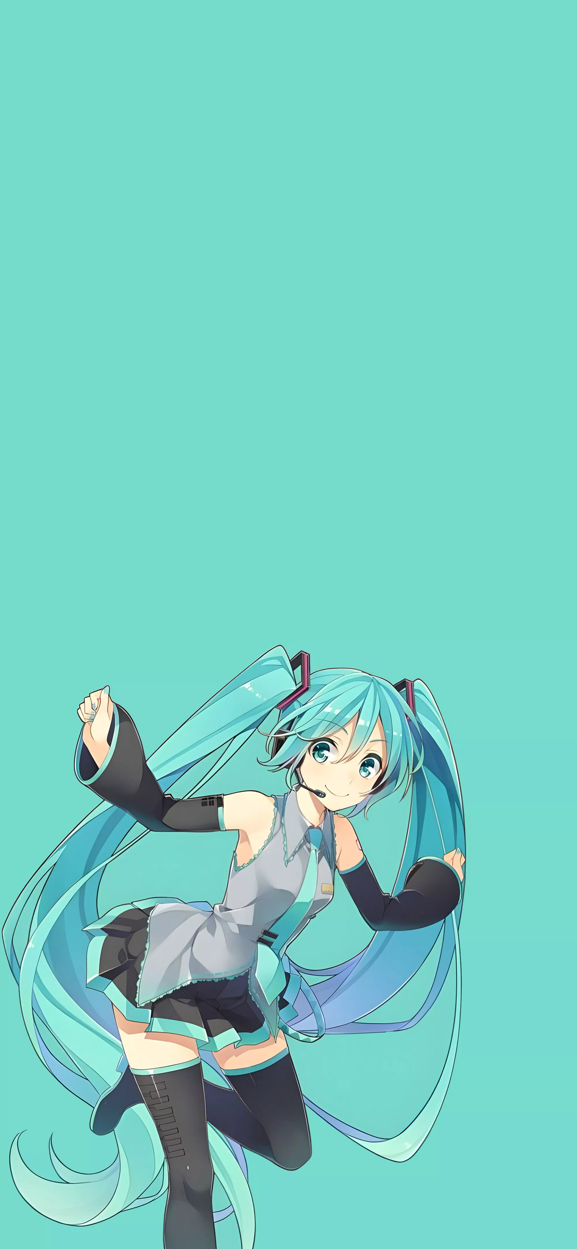 Minimalist Hatsune Miku Blue Wallpaper