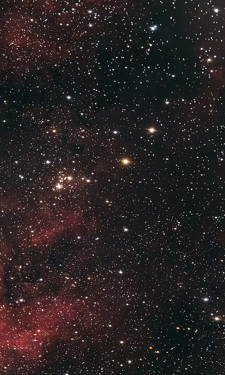 Red Black Sky Stars Galaxy Space Nebula