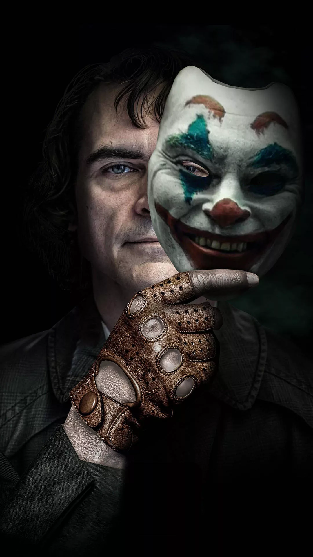 Joker iPhone Behind Mask Wallpaper