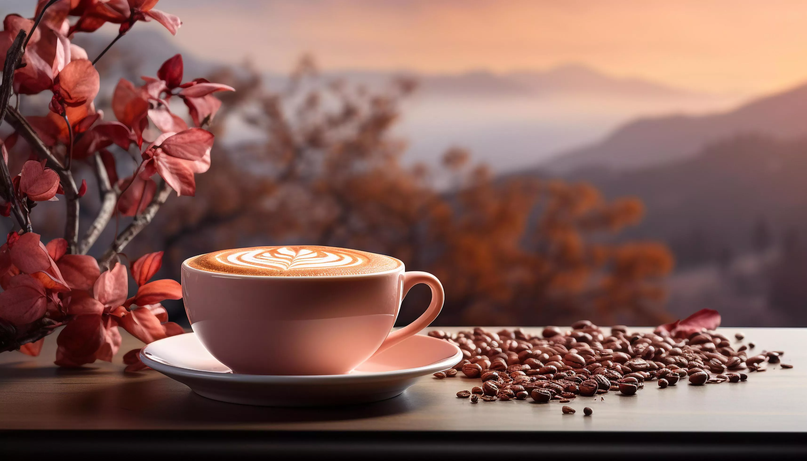 Fresh cappuccino in a