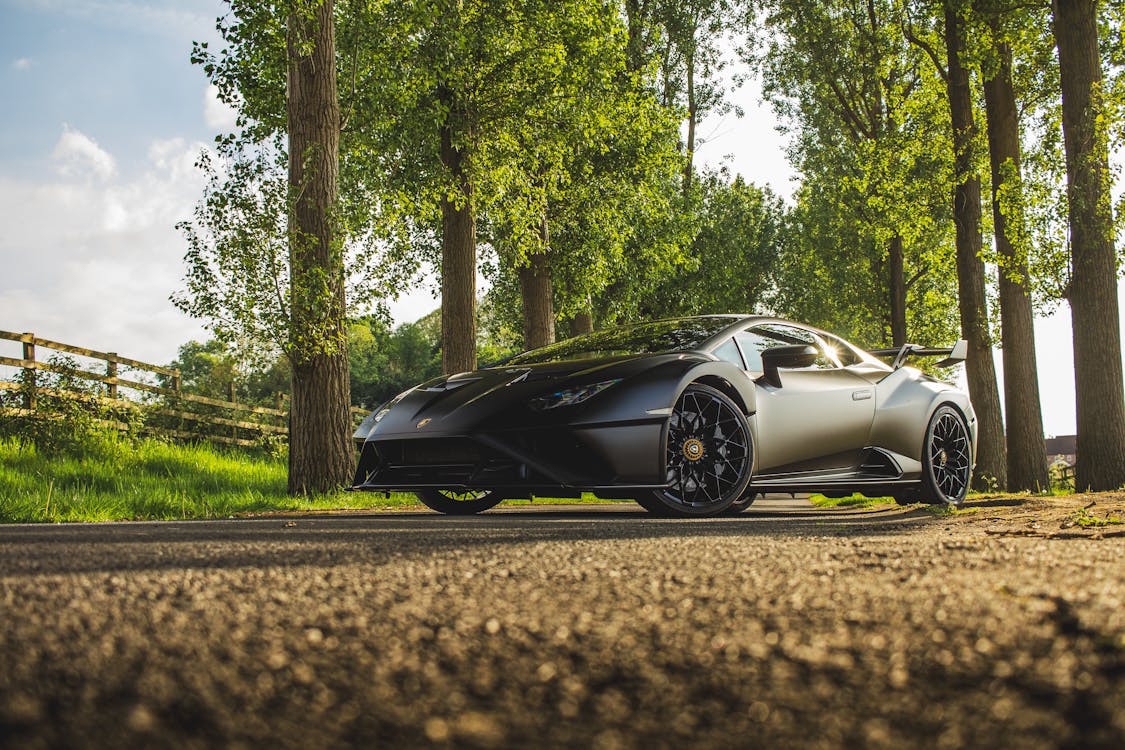 Black Lamborghini Huracan on Road