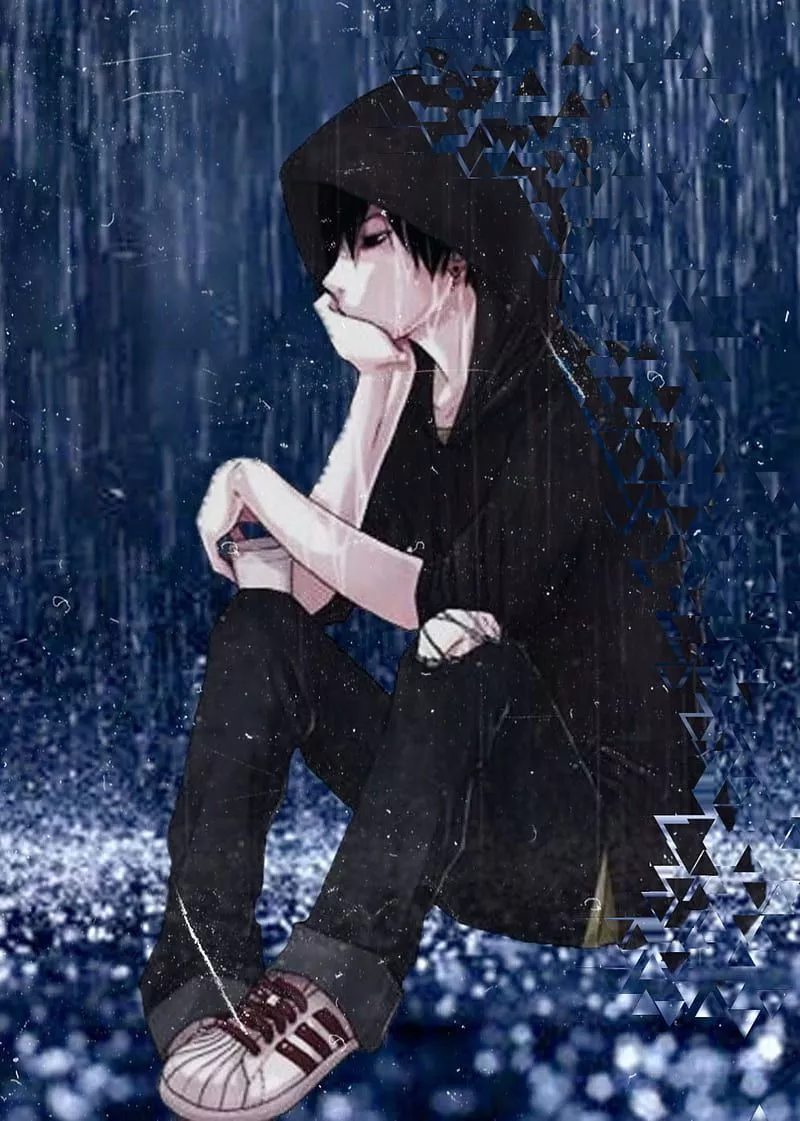 Wallpaper anime sad boy sales