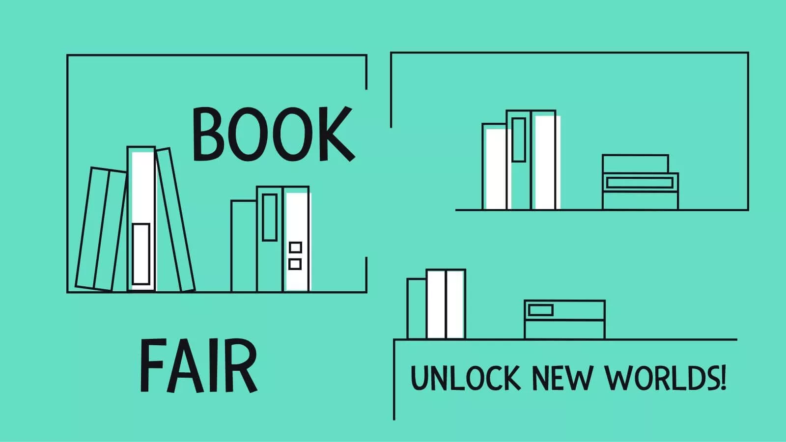 Colorful Book Fair Geometric Powerpoint