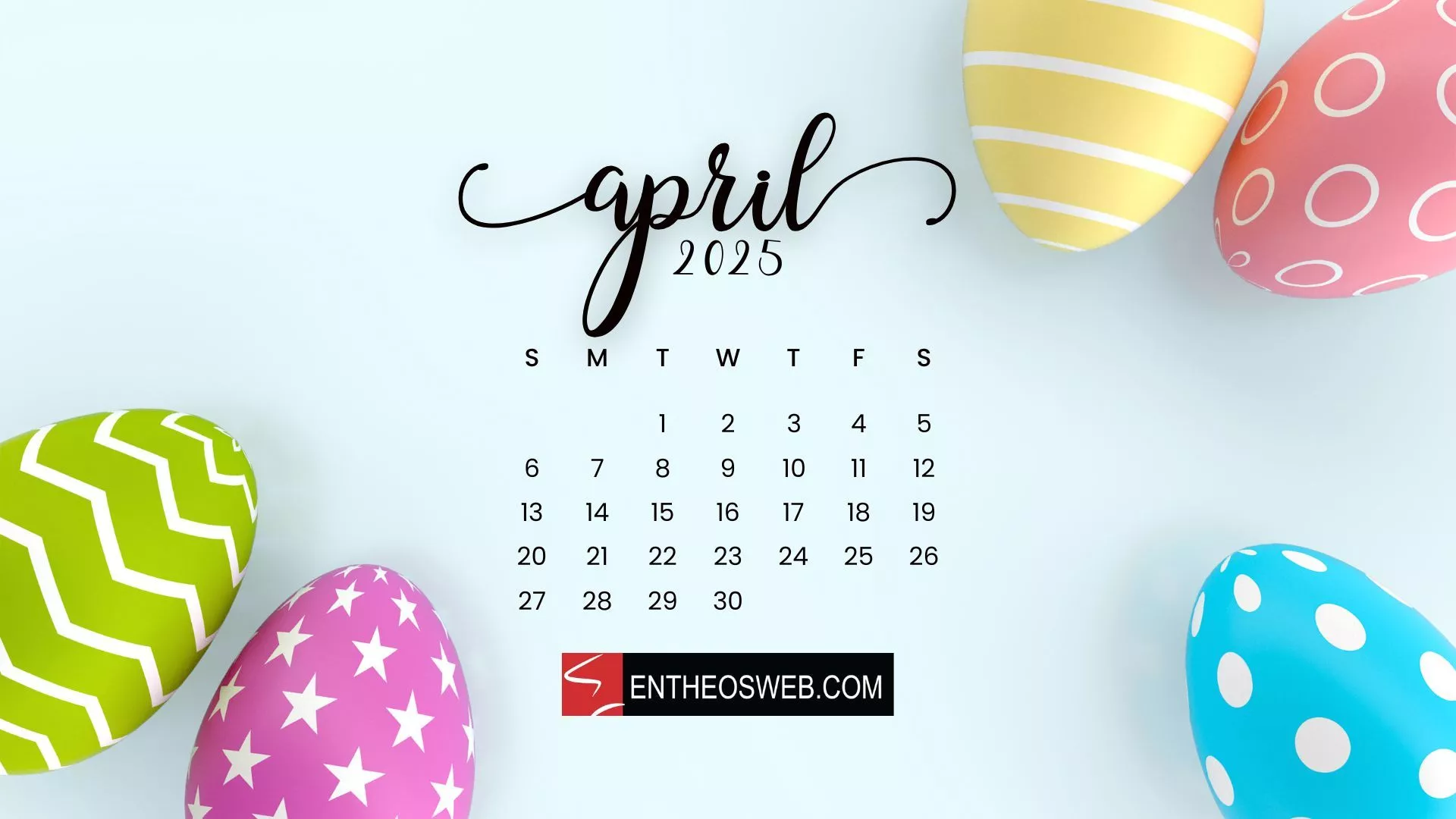 April 2025 Desktop Calendar Wallpaper