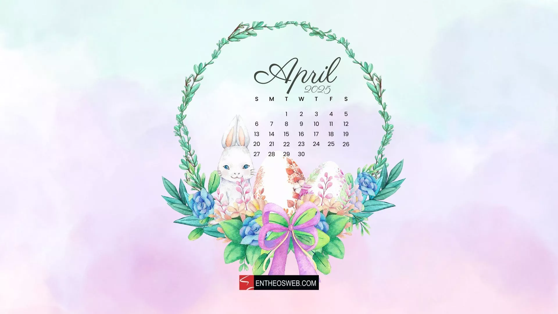 April 2025 Desktop Calendar Wallpaper