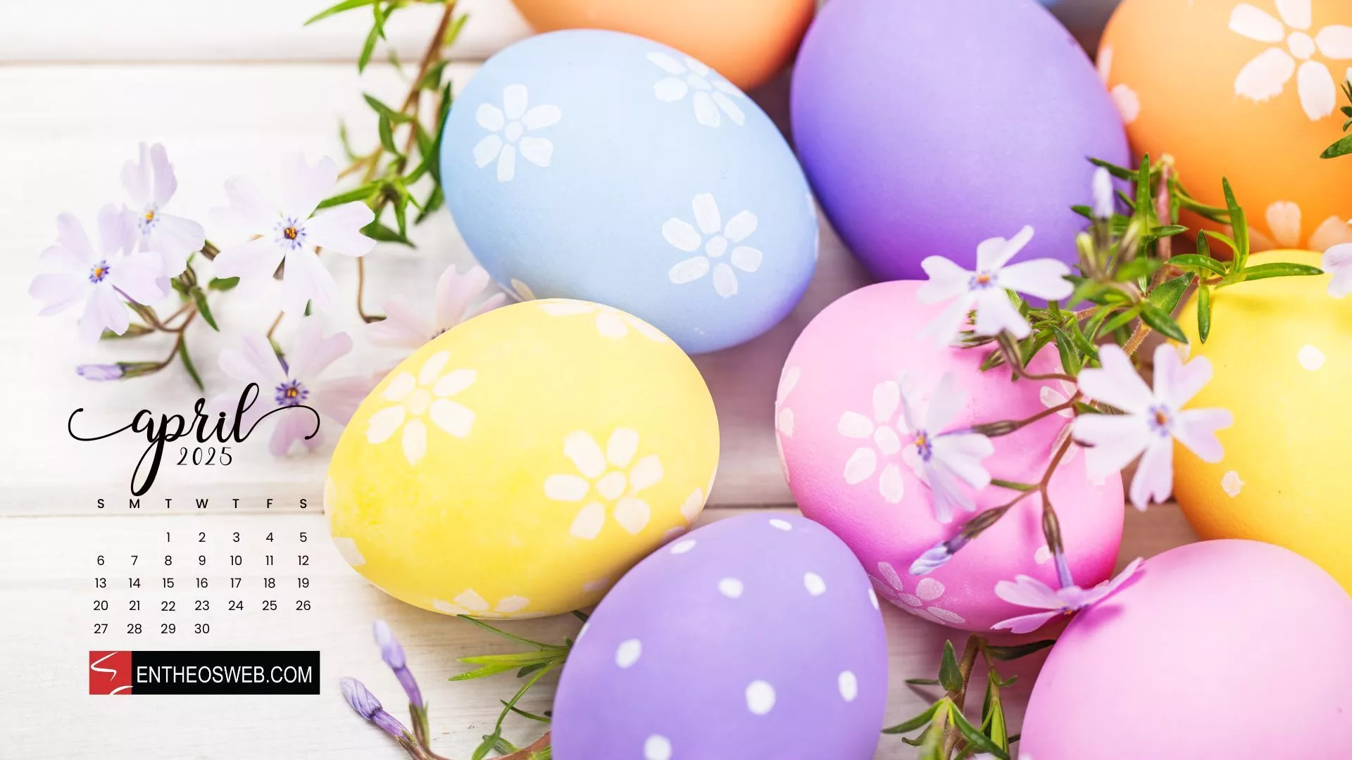 April 2025 Desktop Calendar Wallpaper