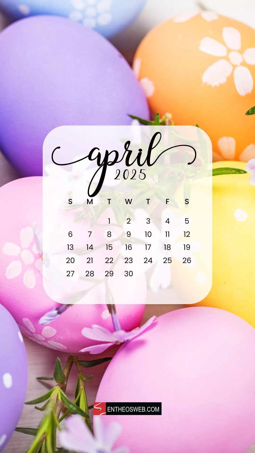 April 2025 Calendar Phone Wallpaper