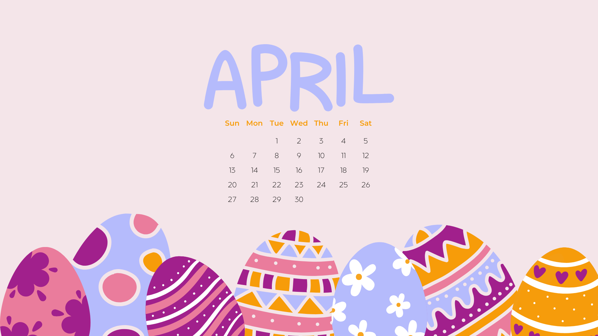Free April 2025 Desktop Calendar