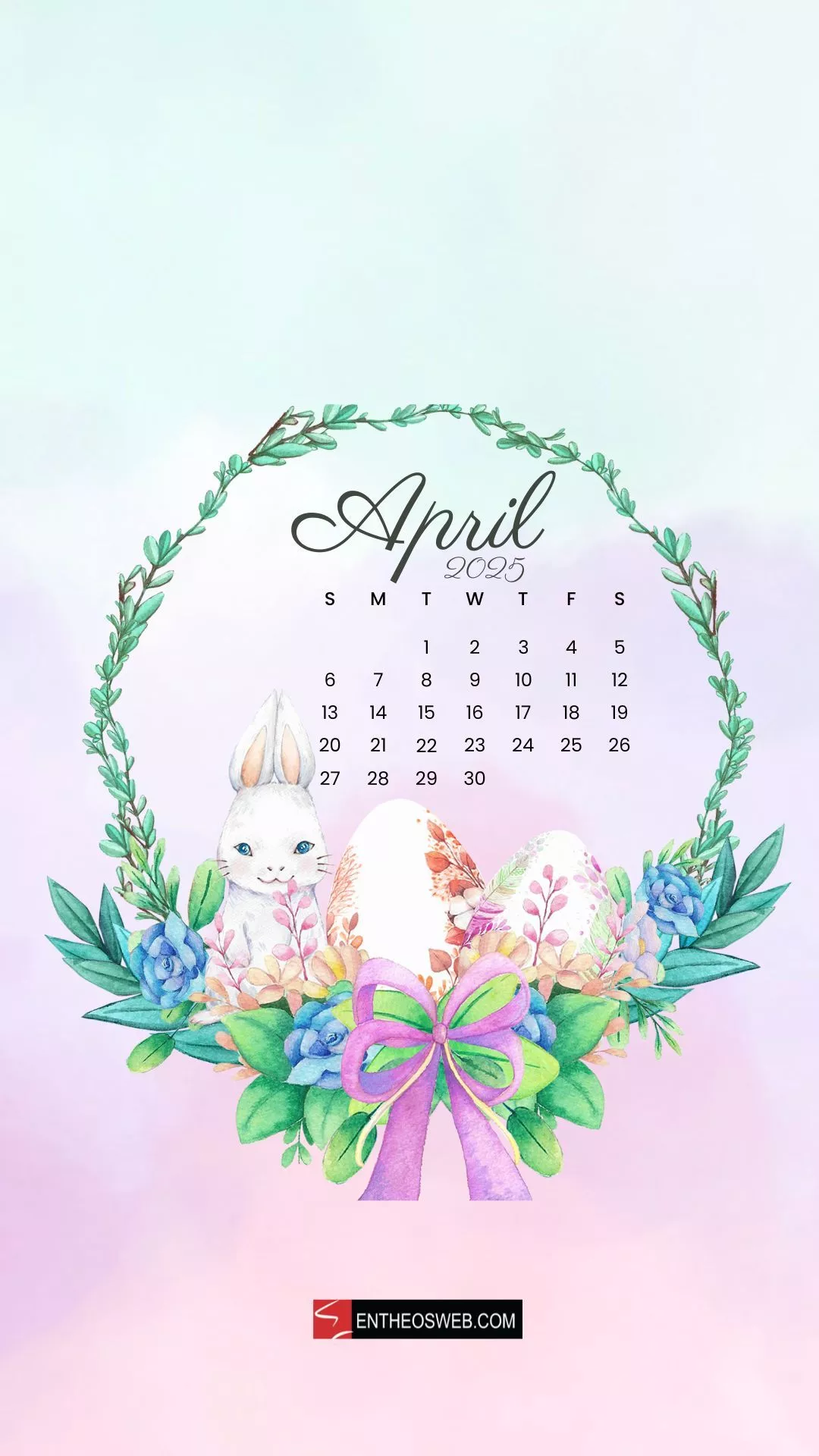 April 2025 Calendar Phone Wallpaper