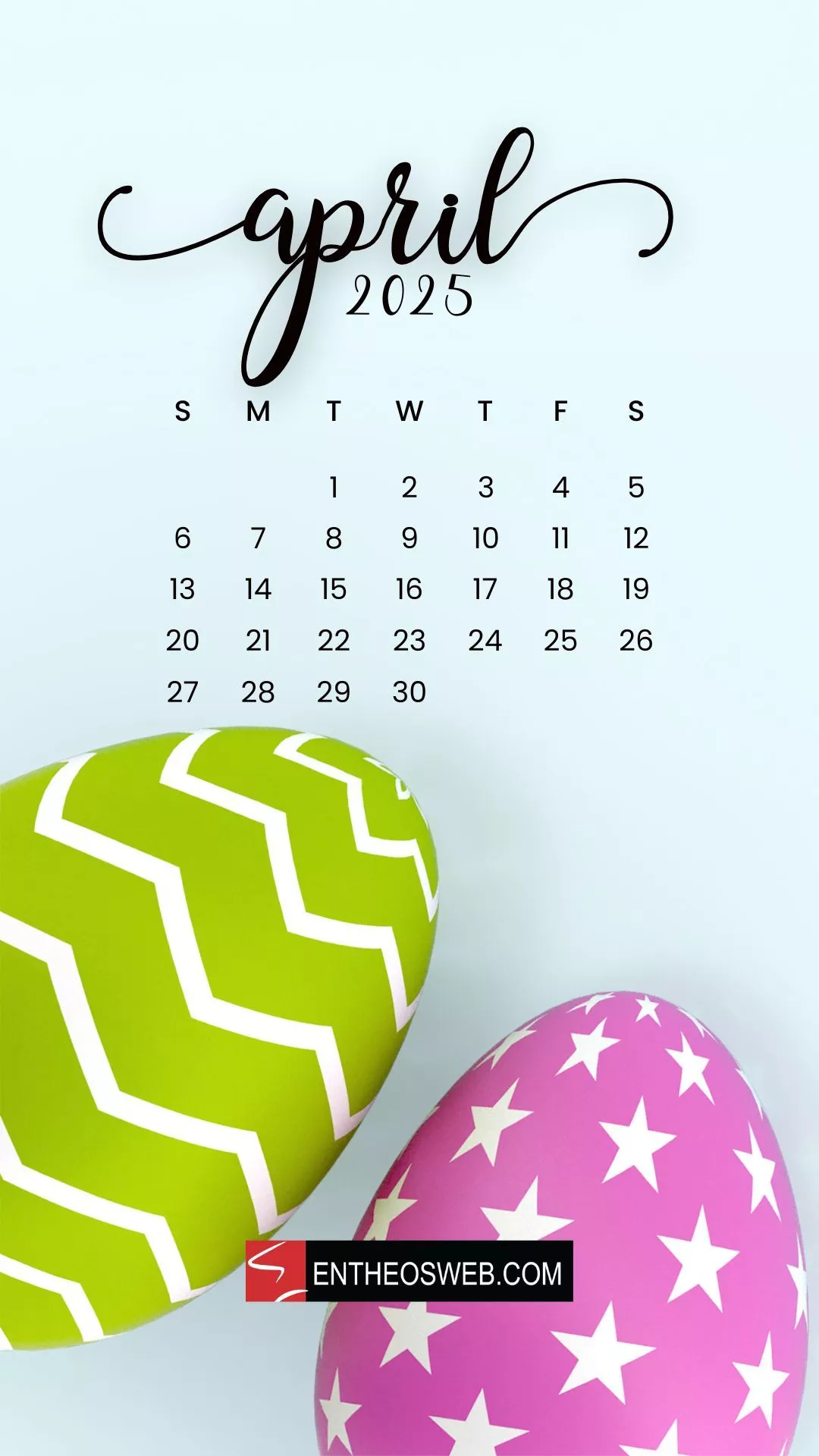 April 2025 Calendar Phone Wallpaper