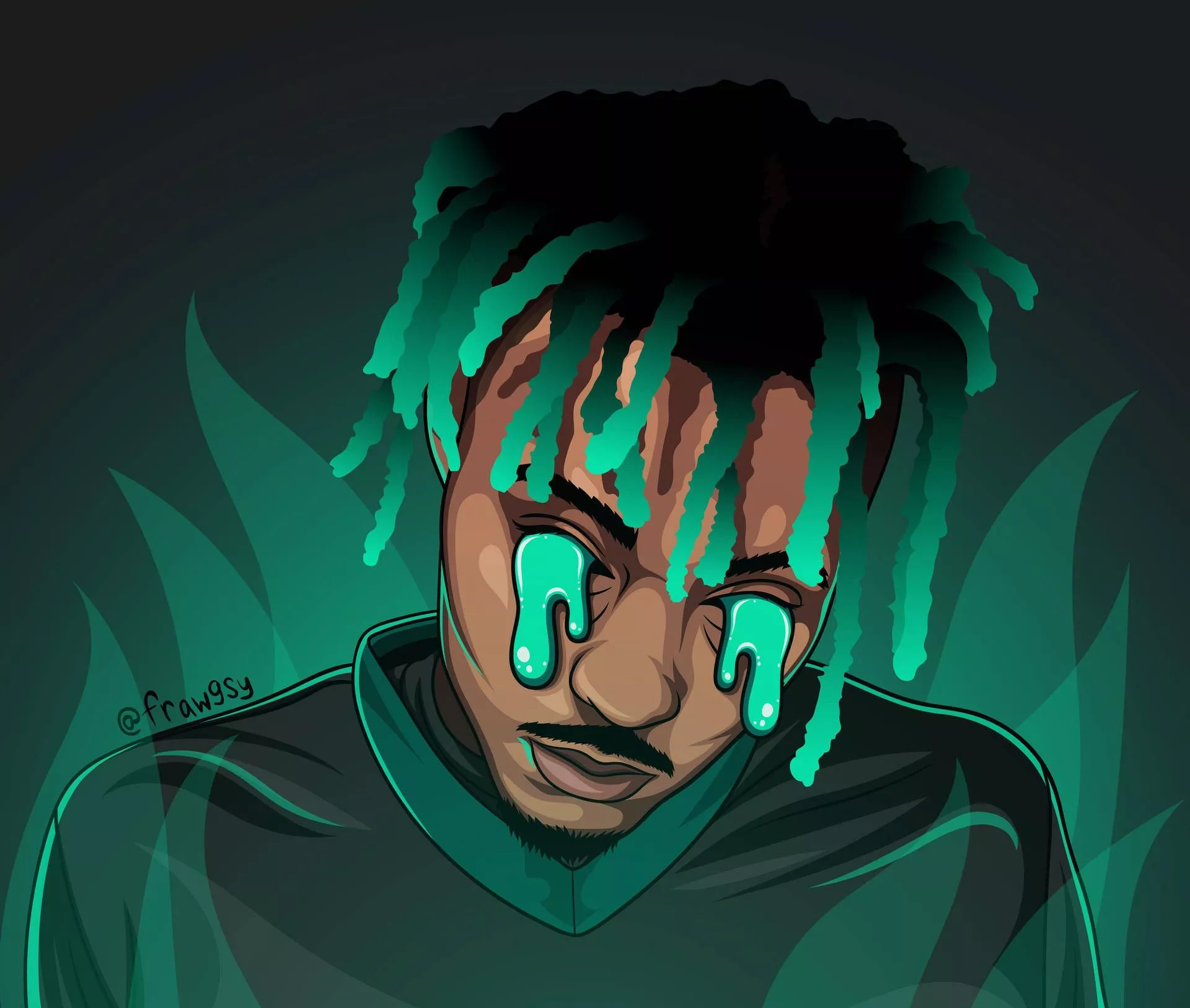 Juice Wrld Green Drip Fanart 4k