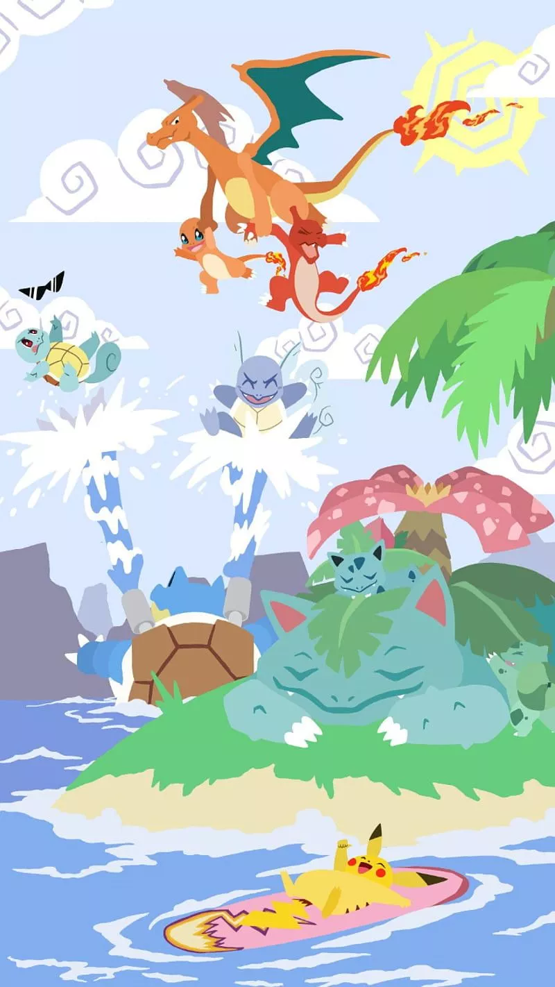 Pokemons, pokemon, anime, pikachu, sea, little, theme, HD phone wallpaper