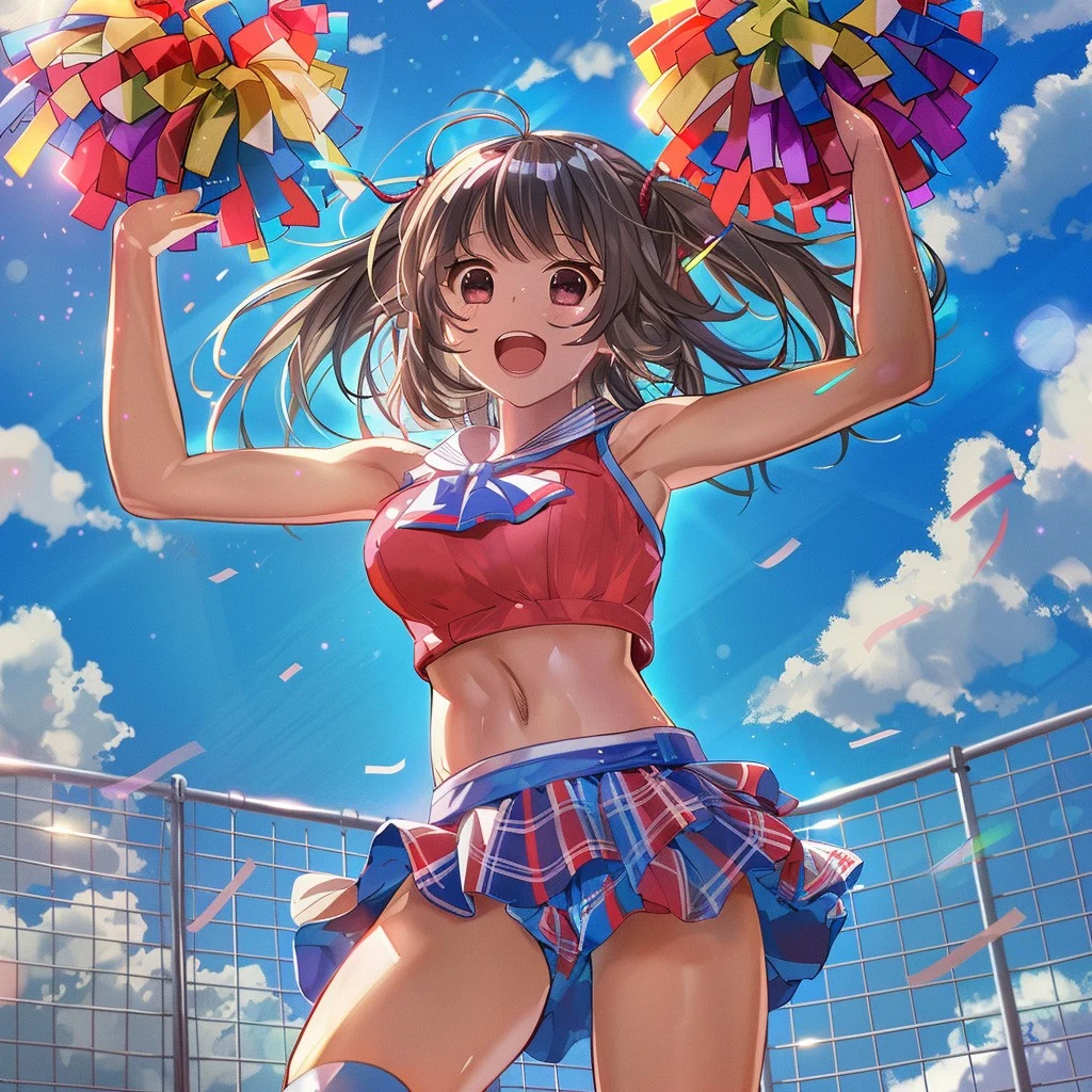 Free Cheerful Anime Cheerleader Image