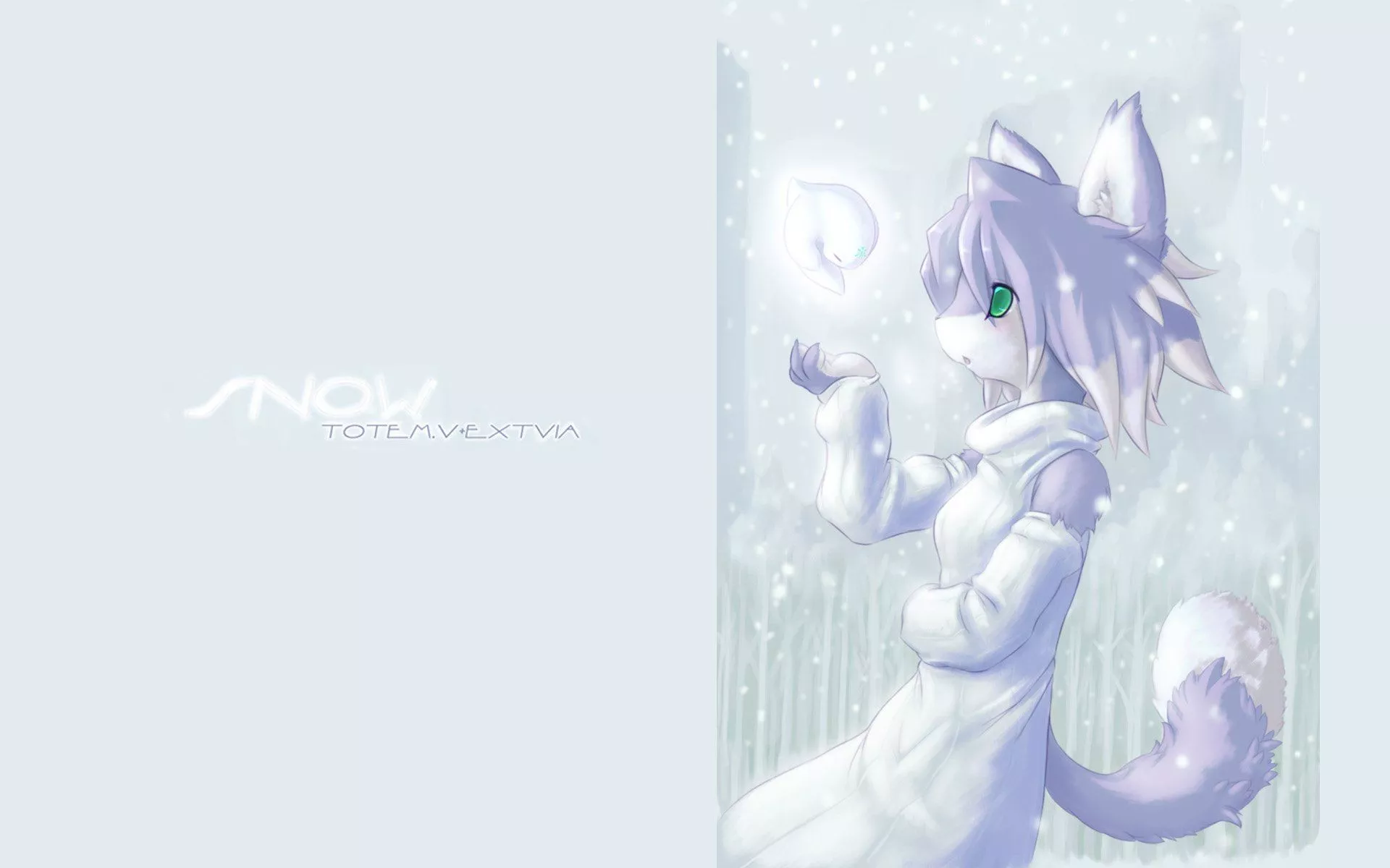 Snowy Furry Dreams: HD Anime Wallpaper