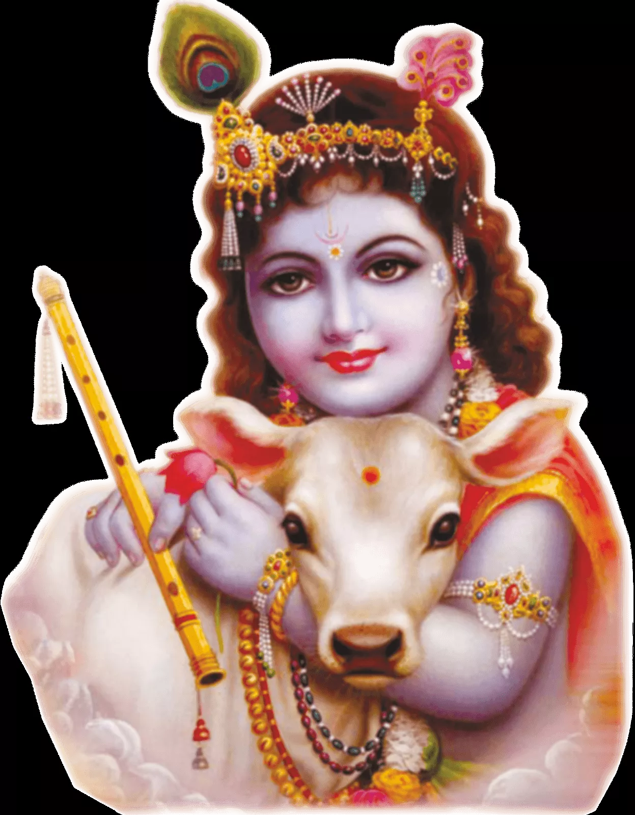 Download Divine_ Krishna_with_ Cow
