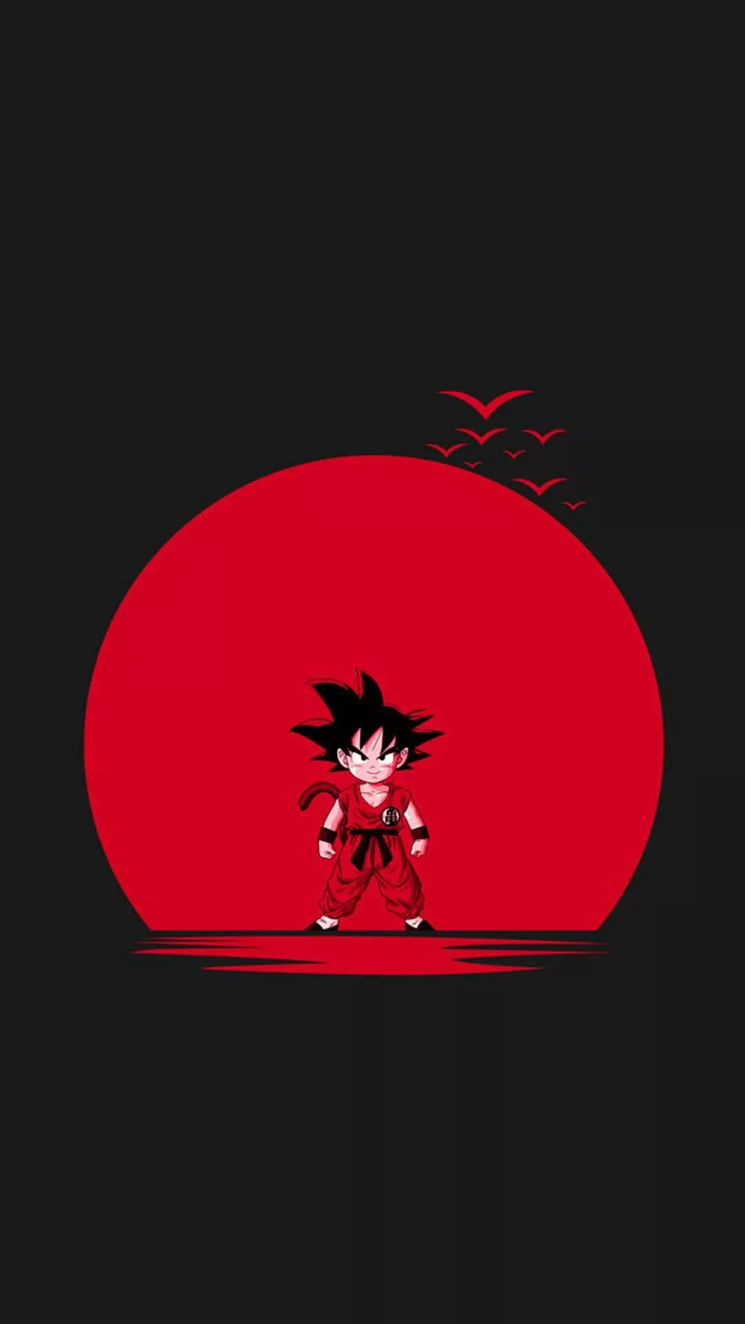 Kid Goku Minimalist Sunset Art